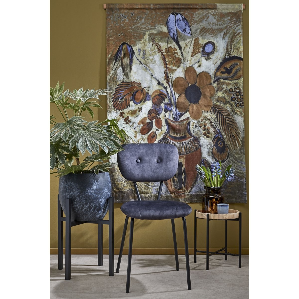 KantoormeubelenPlus Monroe Eetkamerstoel - Stof Adore - Anthracite