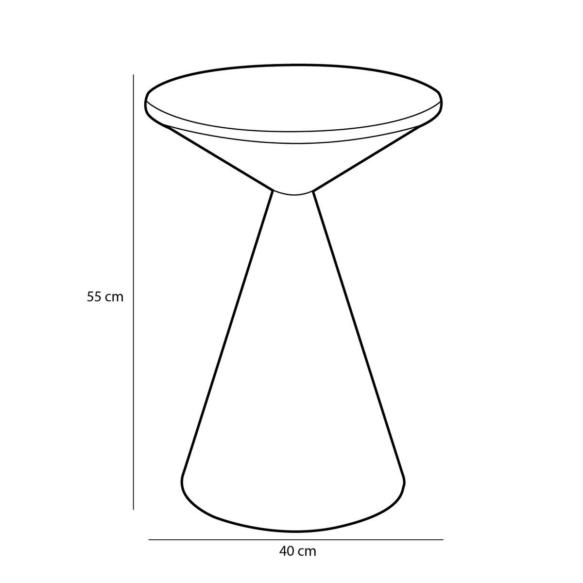 KantoormeubelenPlus Royale Bijzettafel - H55 x Ø40 cm - Metaal - Zwart