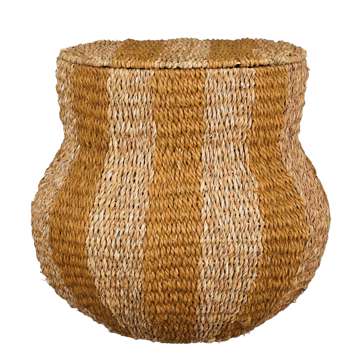 KantoormeubelenPlus Tacoma Opbergmand met Deksel - H47 x Ø50 cm - Jute - Geel