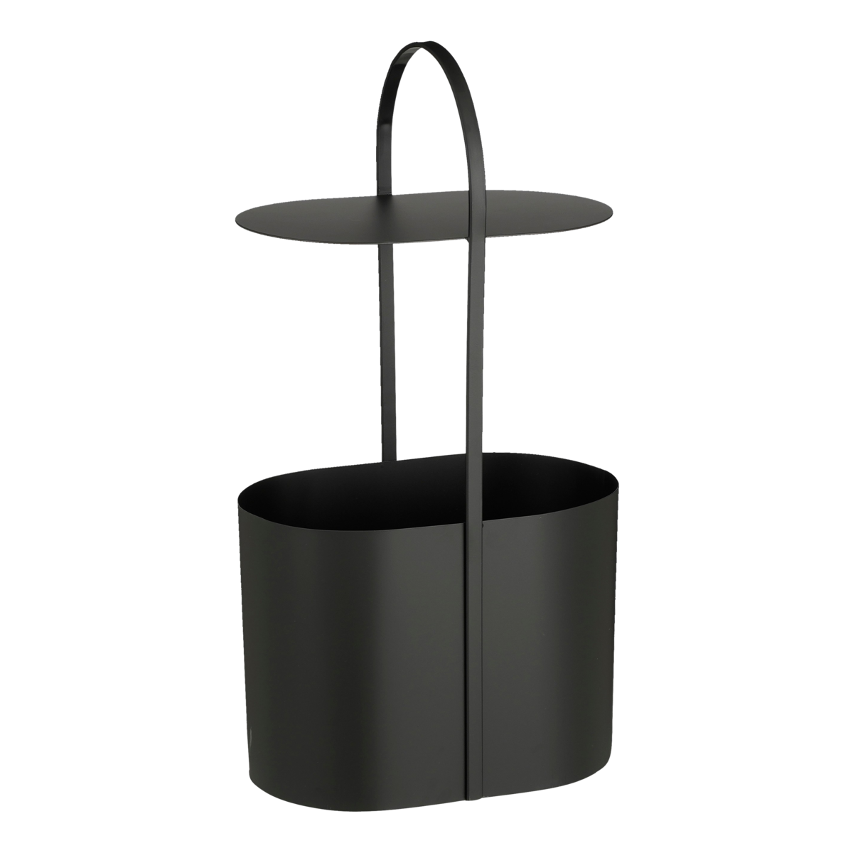 KantoormeubelenPlus Bijzettafel met Tijdschriftenhouder - L35 x B24 x H69 cm - Metaal - Zwart