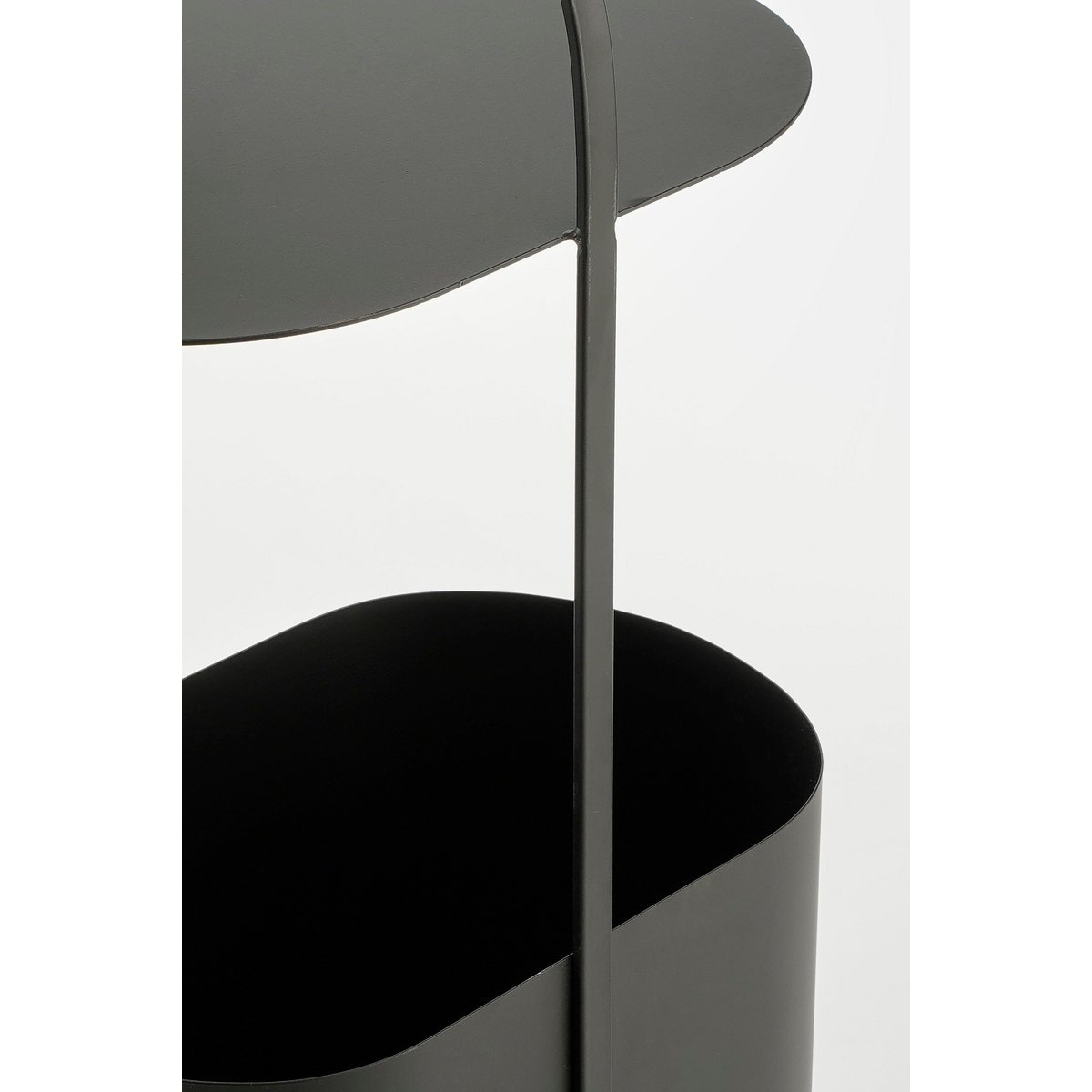 KantoormeubelenPlus Bijzettafel met Tijdschriftenhouder - L35 x B24 x H69 cm - Metaal - Zwart