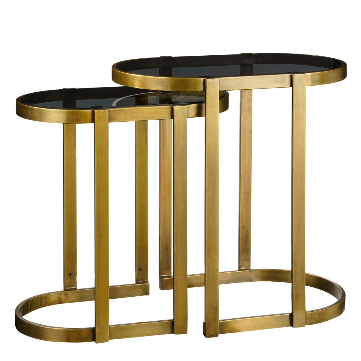 KantoormeubelenPlus Kevin Bijzettafel - Set van 2 - L54 x B34 x H56 cm - Metaal - Goud