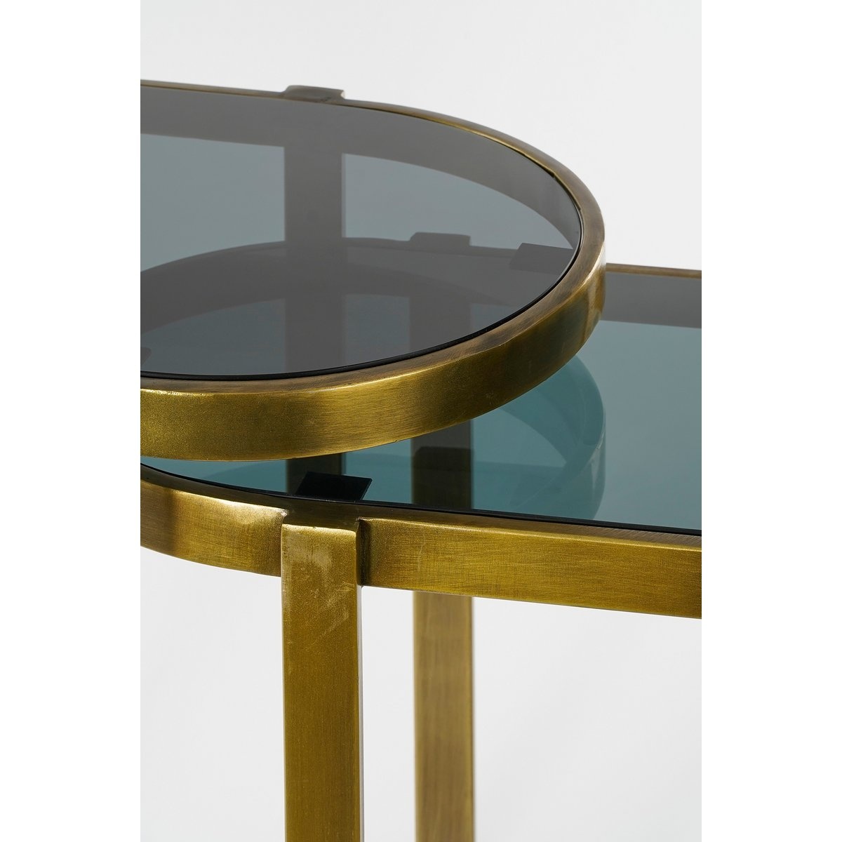 KantoormeubelenPlus Kevin Bijzettafel - Set van 2 - L54 x B34 x H56 cm - Metaal - Goud