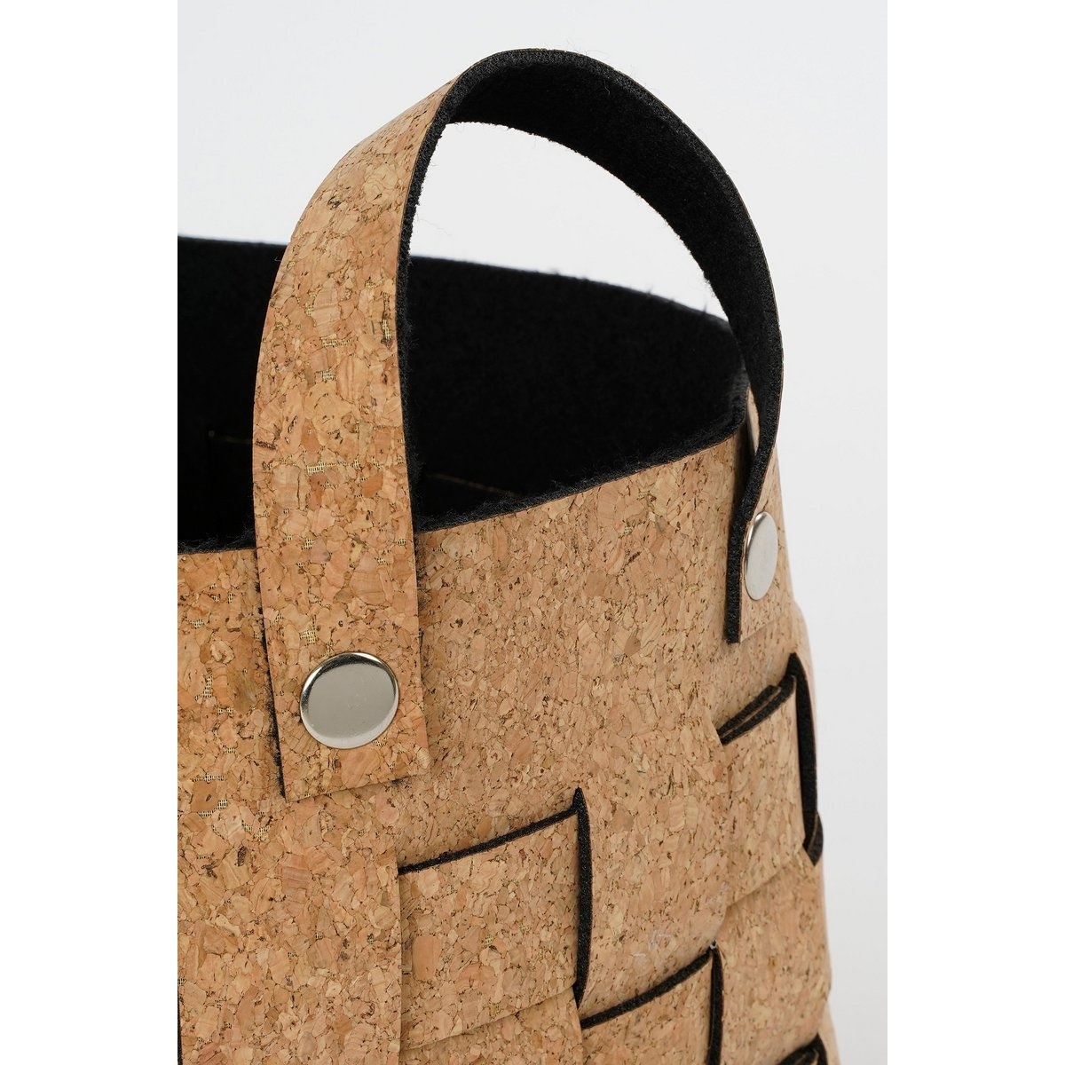 KantoormeubelenPlus Opbergmand - Set van 3 - L40 x B30 x H30 cm - Kurk/Vilt - Bruin