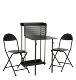 KantoormeubelenPlus Torre Balkonset - Set van 3 - Metaal - Zwart