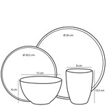 KantoormeubelenPlus Tabo Serviesset 4 Persoons - Zwart