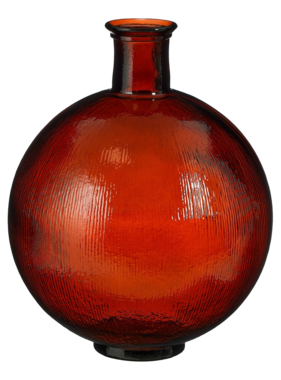 KantoormeubelenPlus Firenza Fles Vaas - H42 x Ø34 cm - Gerecycled Glas - Donkerbruin