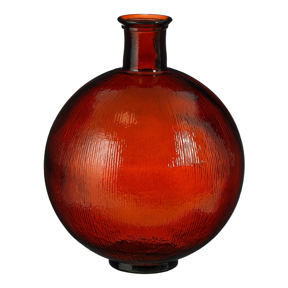 KantoormeubelenPlus Firenza Fles Vaas - H42 x Ø34 cm - Gerecycled Glas - Donkerbruin