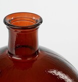 KantoormeubelenPlus Firenza Fles Vaas - H42 x Ø34 cm - Gerecycled Glas - Donkerbruin