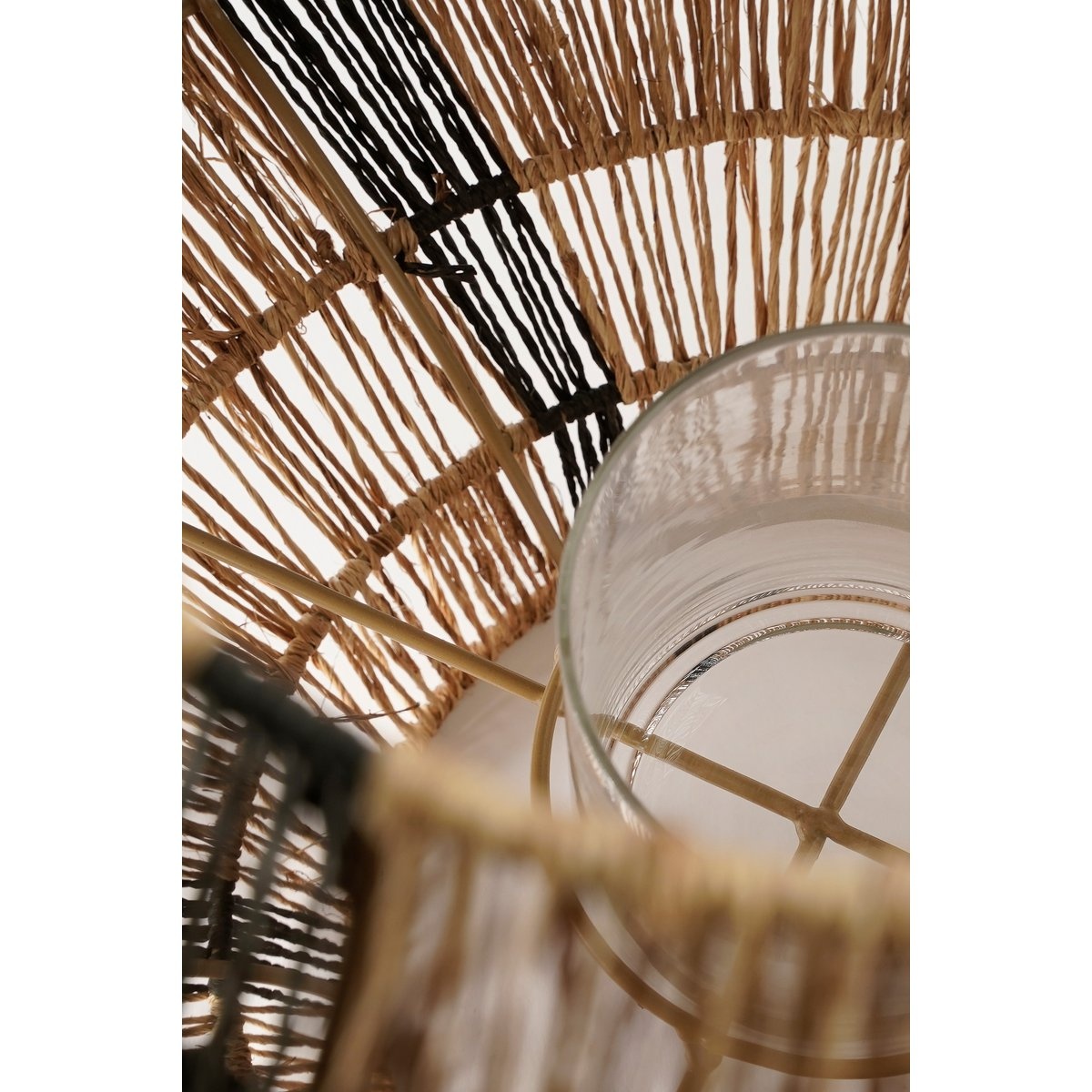 KantoormeubelenPlus Liliano Lantaarn - H51 x Ø40 cm - Jute - Zwart
