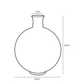 KantoormeubelenPlus Firenza Fles Vaas - H42 x Ø34 cm - Gerecycled Glas - Donkerbruin