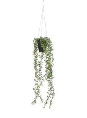 KantoormeubelenPlus Senecio Kunst Hangplant in Pot - H68 x Ø9 cm - Groen