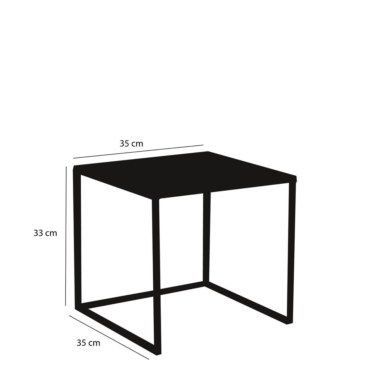 KantoormeubelenPlus Goa Bijzettafel - Set van 2 - L35 x B35 x H33 cm - Metaal - Zwart