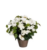 KantoormeubelenPlus Begonia Kunstplant in Bloempot Stan - H37 x Ø36 cm - Wit