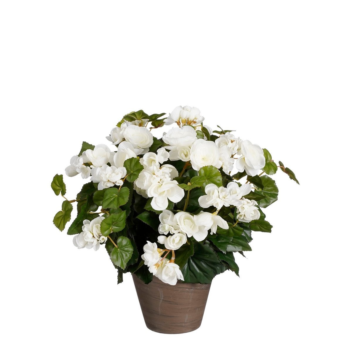 KantoormeubelenPlus Begonia Kunstplant in Bloempot Stan - H37 x Ø36 cm - Wit