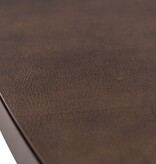 Stalux Ovale eettafel 'Mees' 210 x 100cm, kleur zwart / lederlook bruin