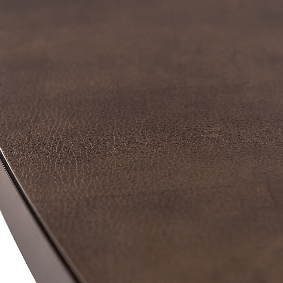 Stalux Ovale eettafel 'Mees' 210 x 100cm, kleur zwart / lederlook bruin