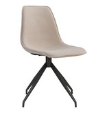 KantoormeubelenPlus Monaco Eetkamerstoel - Eetkamerstoel met draaiknop, zand met zwarte poten, HN1230