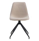 KantoormeubelenPlus Monaco Eetkamerstoel - Eetkamerstoel met draaiknop, zand met zwarte poten, HN1230