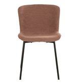 Maceda Dining Chair - Eetkamerstoel in bouclé, roest met zwarte poten