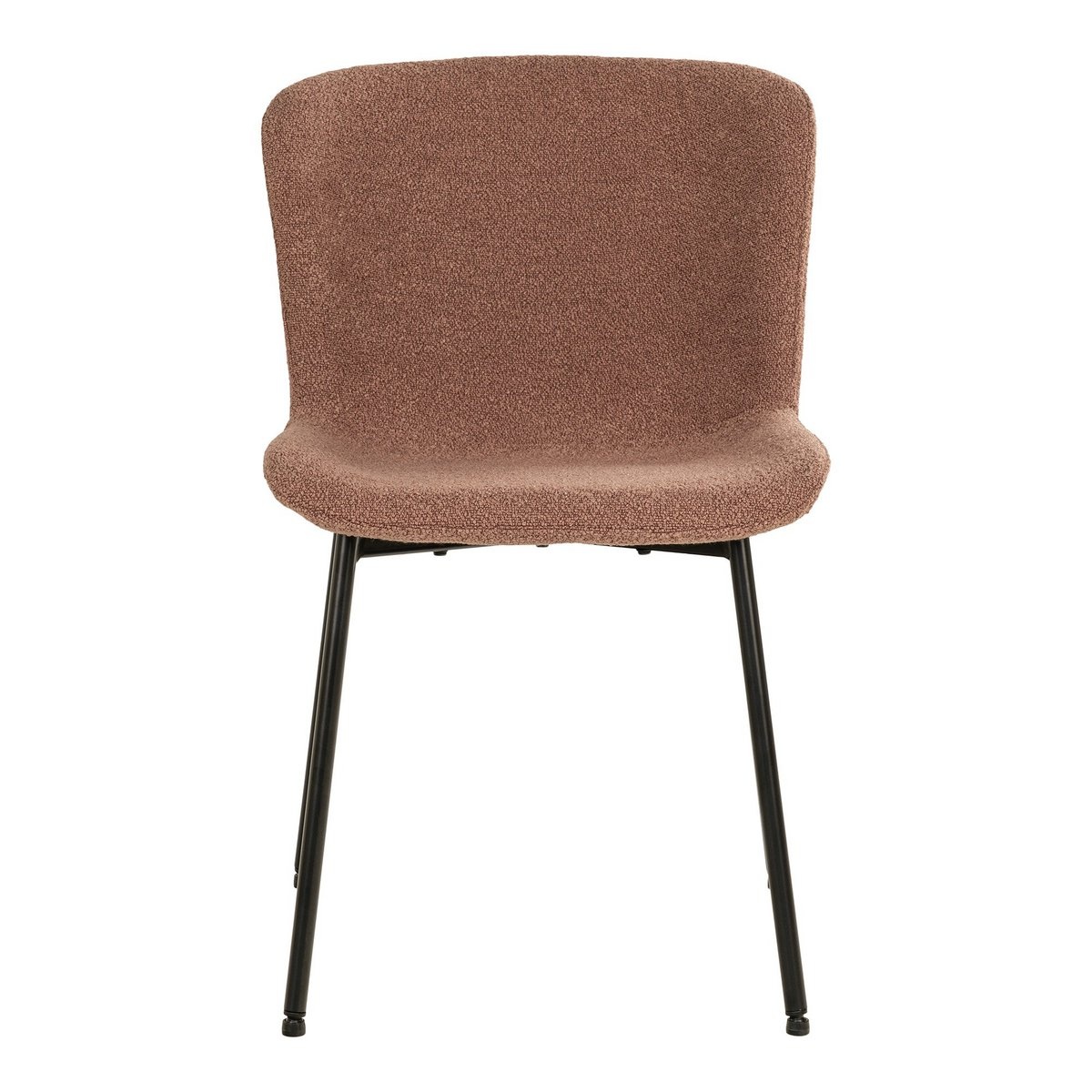 KantoormeubelenPlus Maceda Dining Chair - Eetkamerstoel in bouclé, roest met zwarte poten