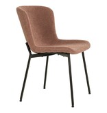 KantoormeubelenPlus Maceda Dining Chair - Eetkamerstoel in bouclé, roest met zwarte poten