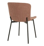 KantoormeubelenPlus Maceda Dining Chair - Eetkamerstoel in bouclé, roest met zwarte poten