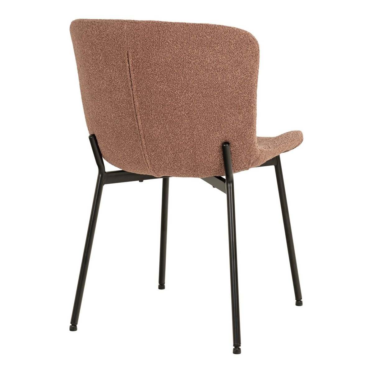 KantoormeubelenPlus Maceda Dining Chair - Eetkamerstoel in bouclé, roest met zwarte poten