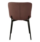 KantoormeubelenPlus Maceda Dining Chair - Eetkamerstoel in bouclé, roest met zwarte poten