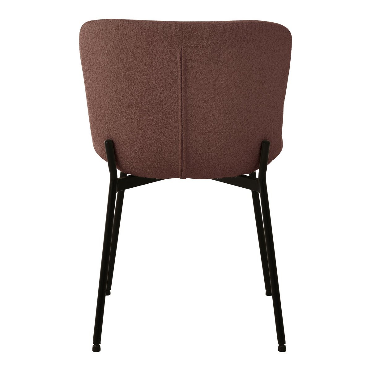 Maceda Dining Chair - Eetkamerstoel in bouclé, roest met zwarte poten