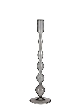 KantoormeubelenPlus Trent Kandelaar - H33 x Ø9 cm - Glas - Donkergrijs