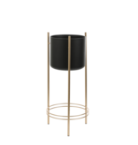 KantoormeubelenPlus Sverre Bloempot op Standaard - H66 x Ø27 cm - Zwart, Goud