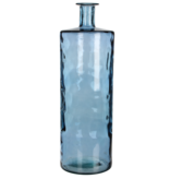 KantoormeubelenPlus Guan Fles Vaas - H75 x Ø25 cm - Gerecycled Glas - Blauw