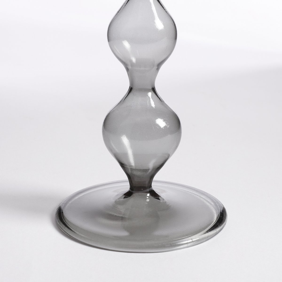 KantoormeubelenPlus Trent Kandelaar - H33 x Ø9 cm - Glas - Donkergrijs