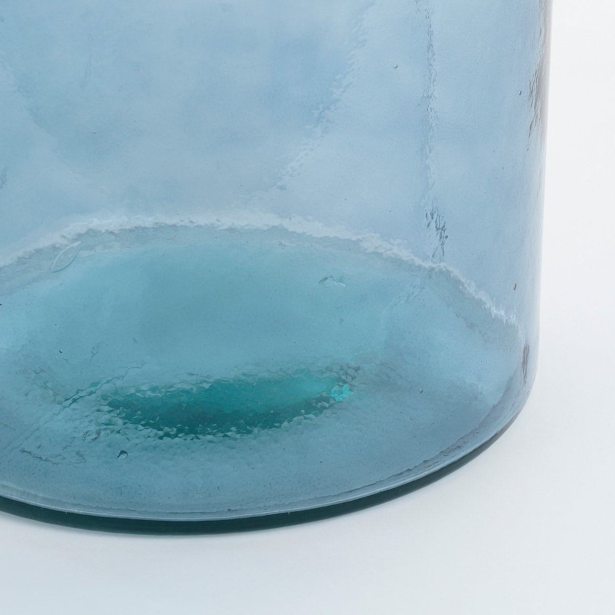 KantoormeubelenPlus Guan Fles Vaas - H75 x Ø25 cm - Gerecycled Glas - Blauw