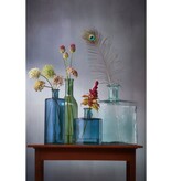 KantoormeubelenPlus Guan Fles Vaas - H75 x Ø25 cm - Gerecycled Glas - Blauw