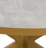 Stalux Ronde eettafel 'Daan' 135cm, kleur goud / beton