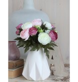 KantoormeubelenPlus Ranonkels Kunstbloemen Boeket - H22 x Ø19 cm - Roze