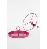 Aston Dienblad met Klem - H30 x Ø30,5 cm - Metaal - Fuchsia