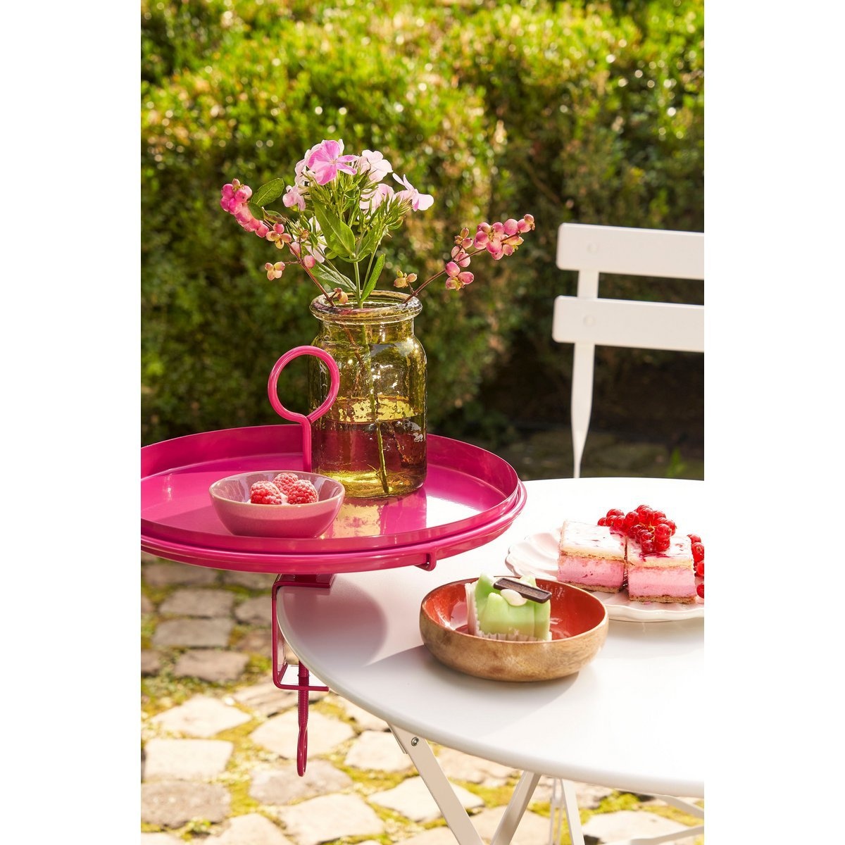 Aston Dienblad met Klem - H30 x Ø30,5 cm - Metaal - Fuchsia