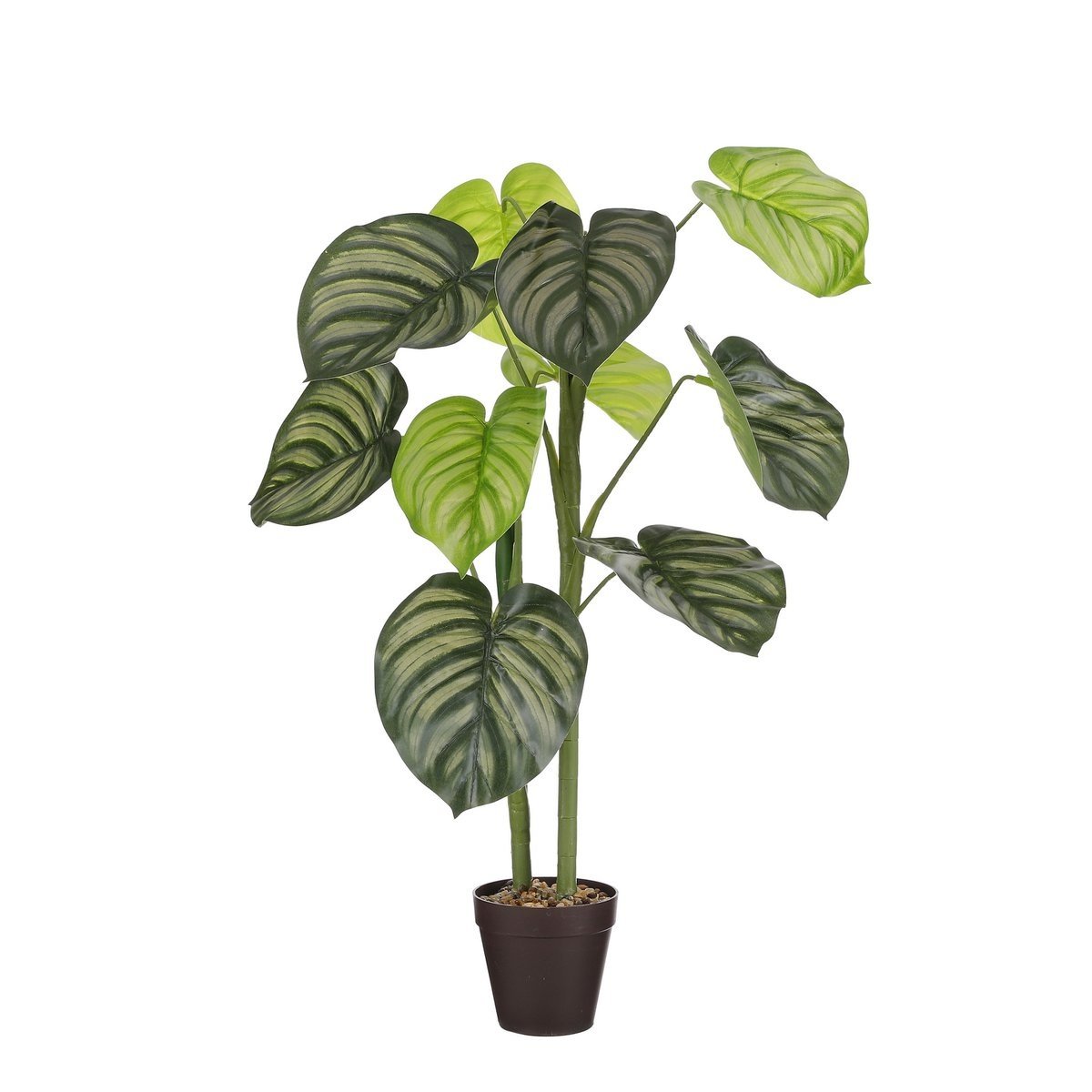 KantoormeubelenPlus Caladium Kunstplant in Bloempot - H100 x Ø50 cm - Lichtgroen