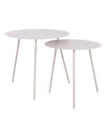 KantoormeubelenPlus Pontus Bijzettafel - Set van 2 - H45 x Ø55 cm - Metaal - Beige