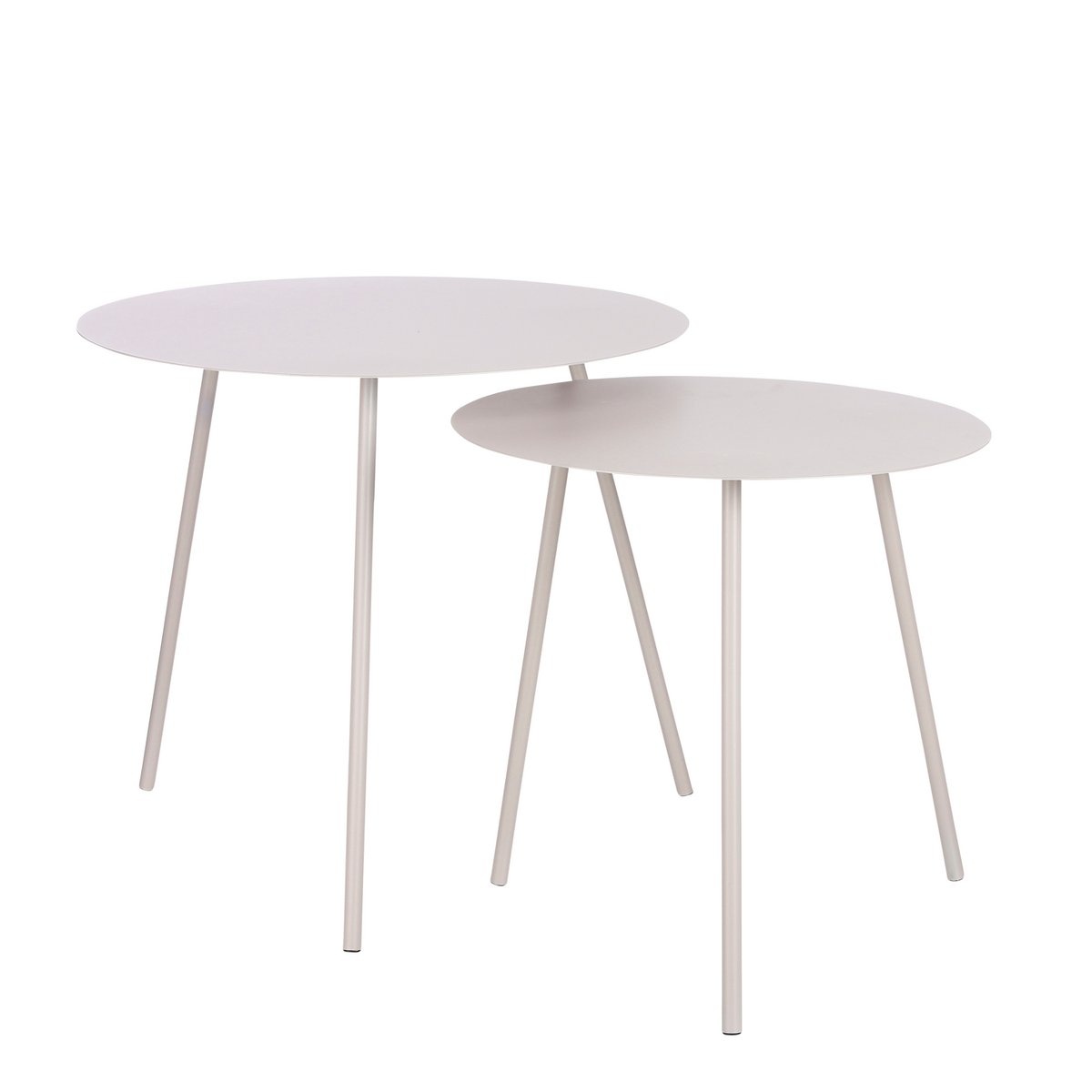 KantoormeubelenPlus Pontus Bijzettafel - Set van 2 - H45 x Ø55 cm - Metaal - Beige