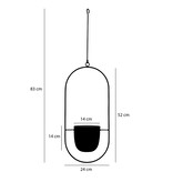 KantoormeubelenPlus Dexter Bloempot Hangend - L24 x B14 x H83 cm - Zwart
