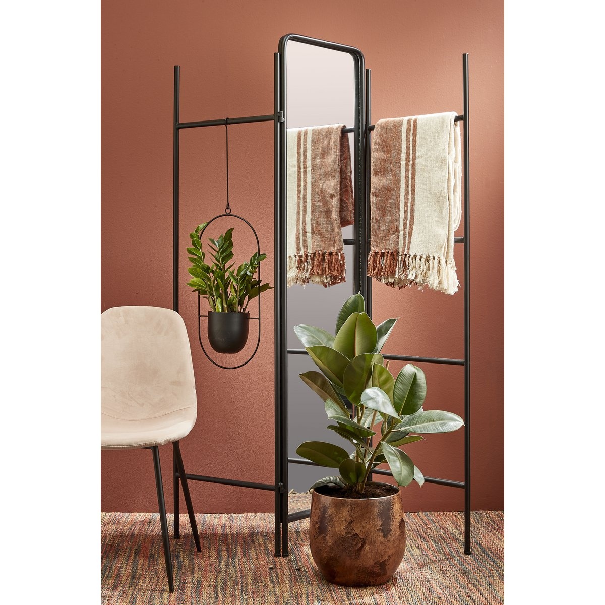 KantoormeubelenPlus Dexter Bloempot Hangend - L24 x B14 x H83 cm - Zwart