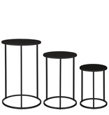 KantoormeubelenPlus Quinty Bijzettafel - Set van 3 - H50 x Ø32 cm - Metaal - Zwart