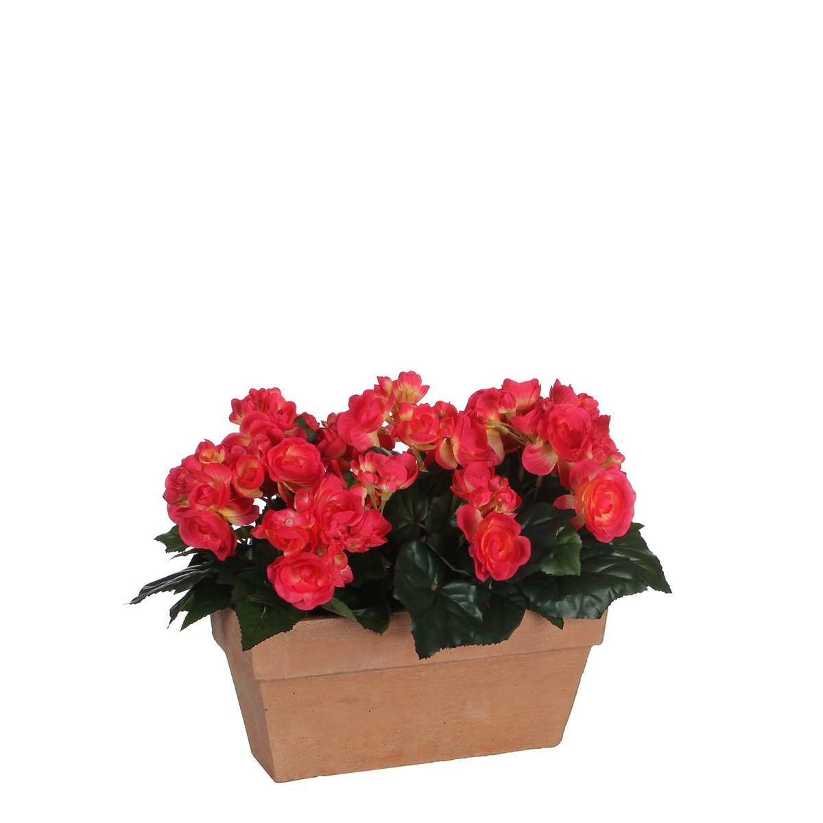 KantoormeubelenPlus Begonia Kunstplant in Balkonbak Slate - L29 x B13 x H25 cm - Donkerroze