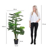KantoormeubelenPlus Monstera Kunstplant - H160 x Ø80 cm - Groen