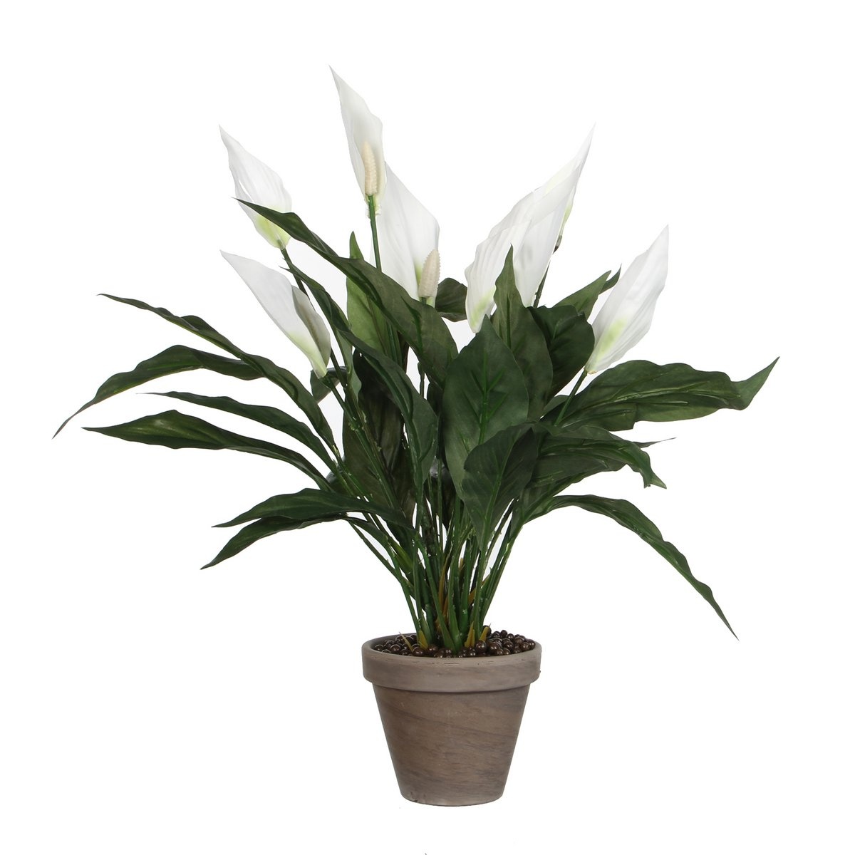 KantoormeubelenPlus Spathiphyllum Kunstplant in Bloempot Stan - H50 x Ø40 cm - Wit