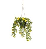 KantoormeubelenPlus Margriet Kunst Hangplant in Bloempot - H31 x Ø22 cm - Geel